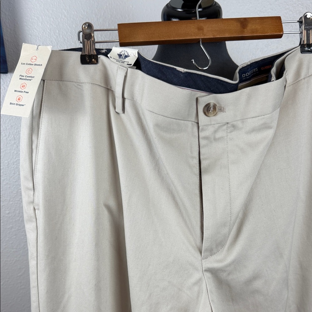 NWT! B&T Beige Cotton Stratch Pants - Picture 2 of 7